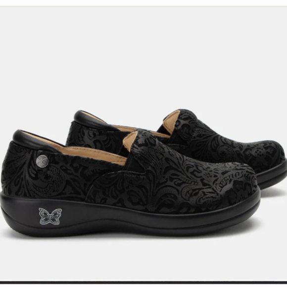 Alegria Keli Black Embossed Paisley Professional Shoe Size EU 40 / US 9.5 / 10 - Picture 1 of 9